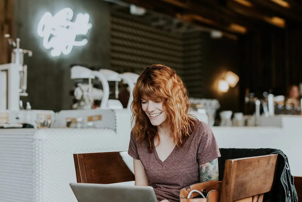 Designer working on a website in a creative studio space