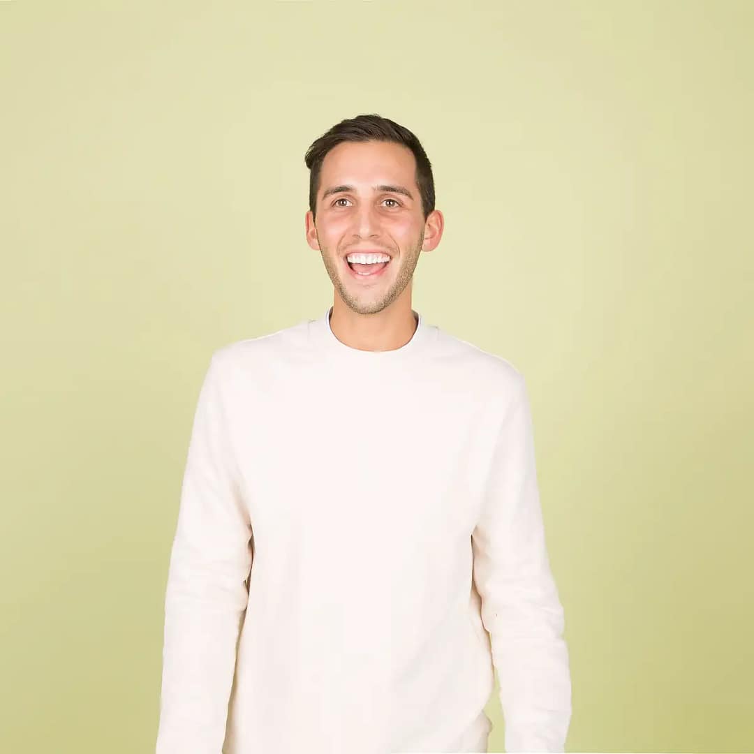 Smiling man, happy with his website hosting