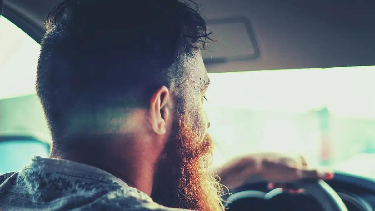 Driver at the wheel of a car